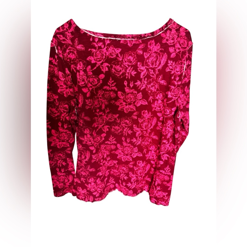 Sundance Rosey Delights Floral Cotton Henley XL - Picture 3 of 10